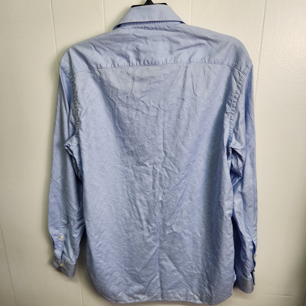 Matteo‎ di Rota Shirt Mens 17 1/2 44 Blue Textured Button Up Made Italy Dress - Picture 6 of 12